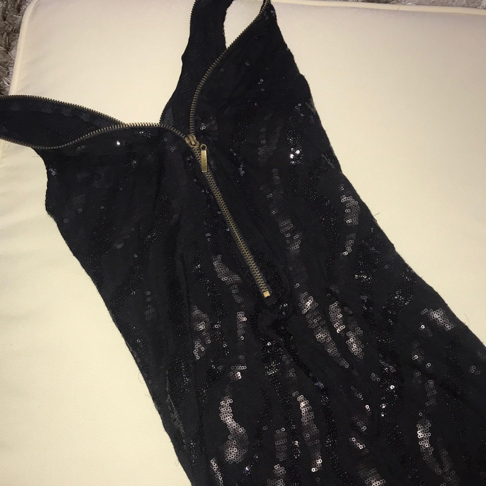 Black Sequin Mini Dress